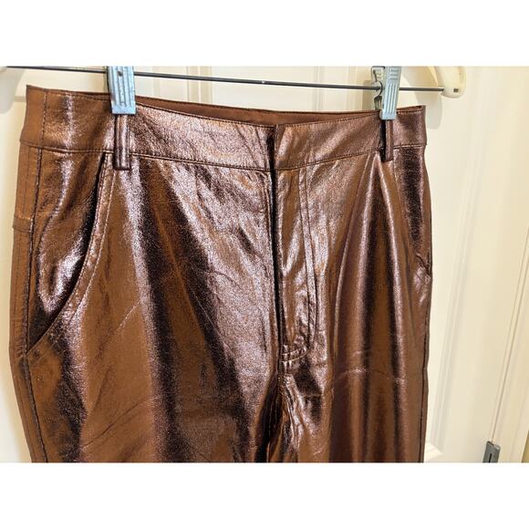 Sofie the Label Pants Womens Bronze Small Metallic Gold Cargo Party Holiday Club - Picture 3 of 5